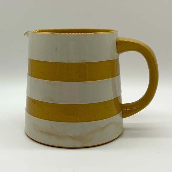 TG Green Cornishware Gold Yellow White Banded Jug Pitcher Judith Onions 4.5” HTF - Picture 5 of 11